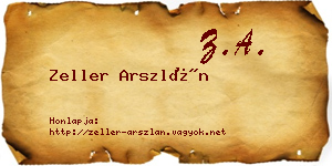 Zeller Arszlán névjegykártya